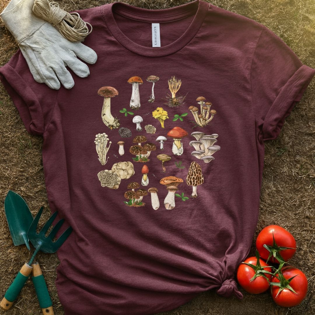 The Mushroom Species Shirt, T-Shirt for Gardeners & Plant Lovers