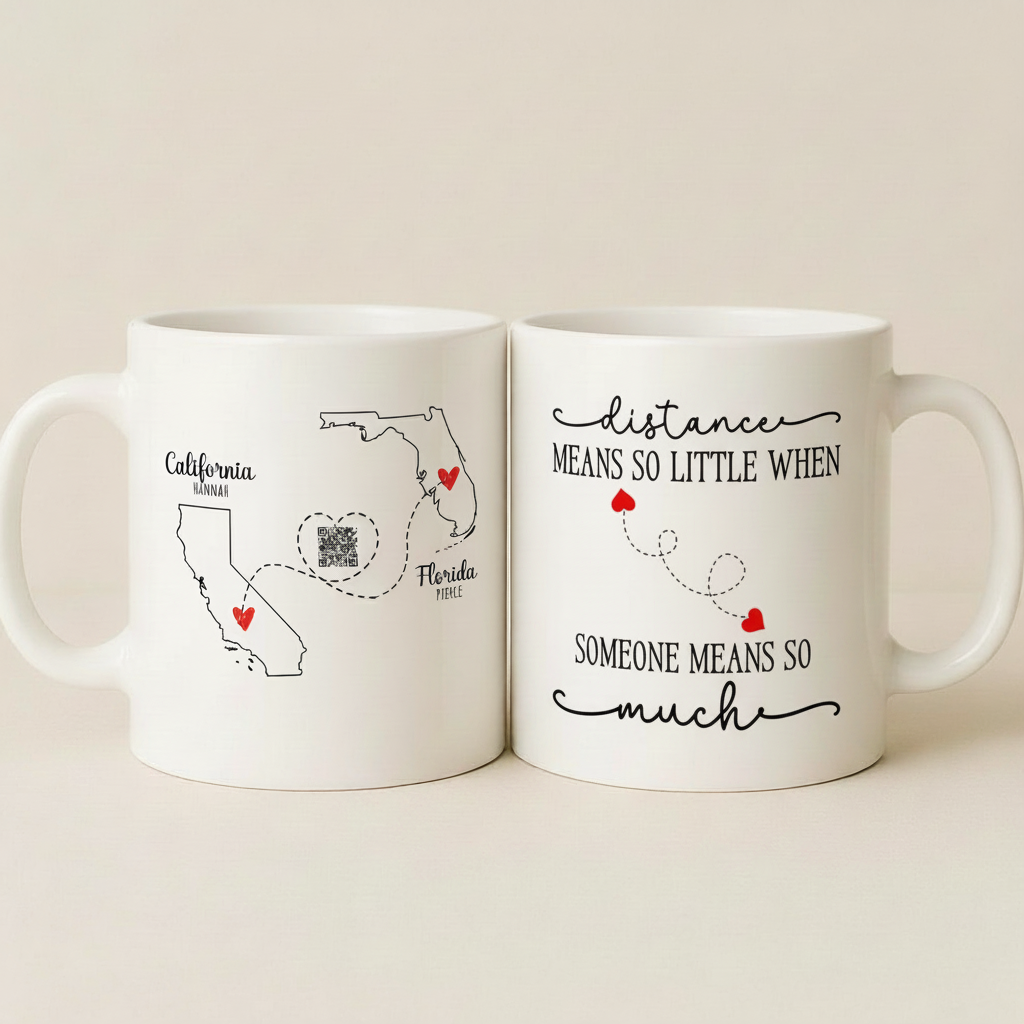 Customized Long Distance Couple QR Mug