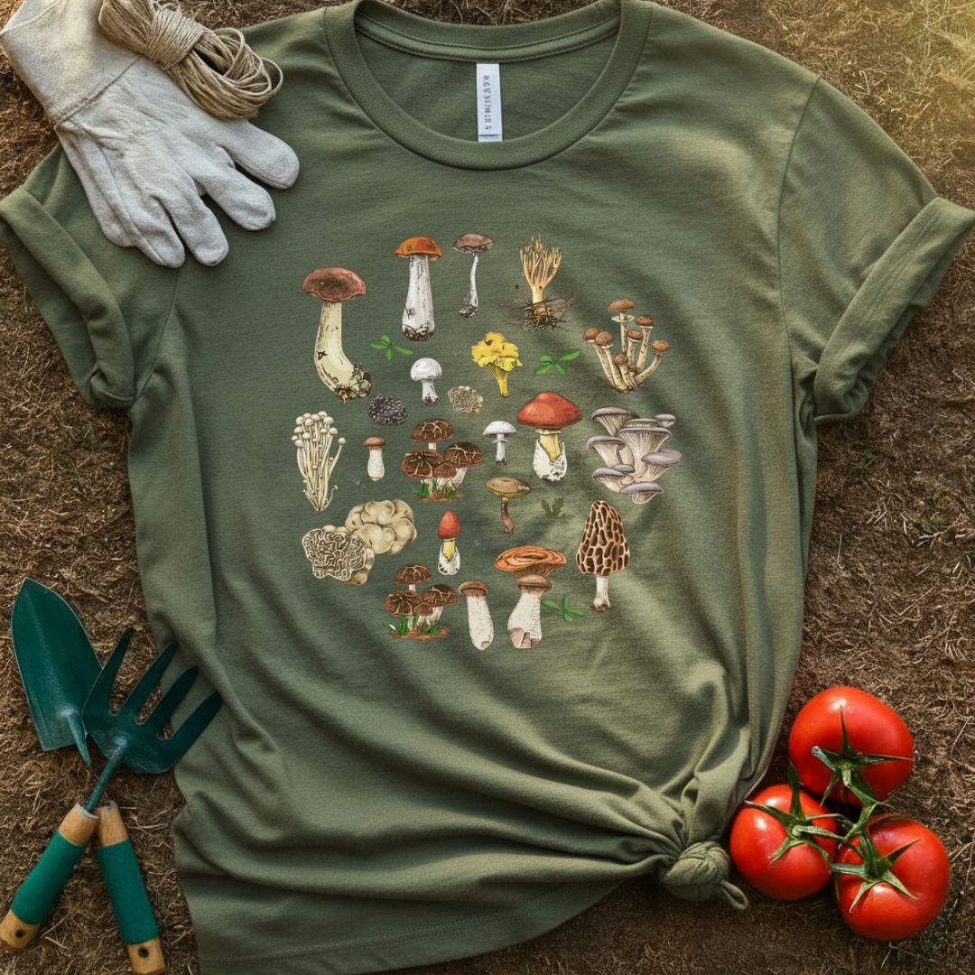 The Mushroom Species Shirt, T-Shirt for Gardeners & Plant Lovers