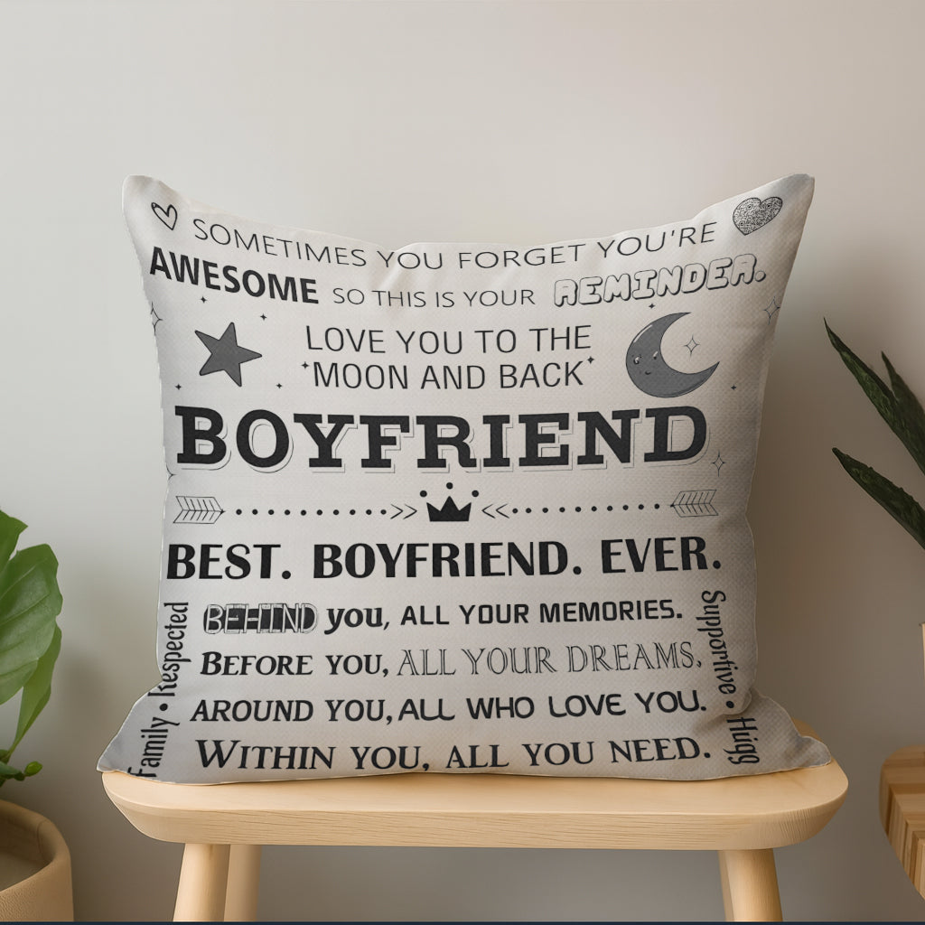 Boyfriend Love Quote Interactive QR Throw Pillow Heartfelt Edition