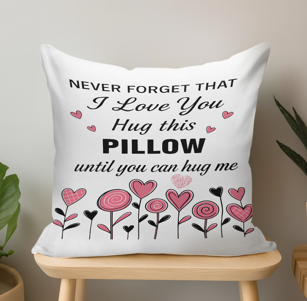 Love Hug Reminder Interactive QR Throw Pillow Heartfelt Edition