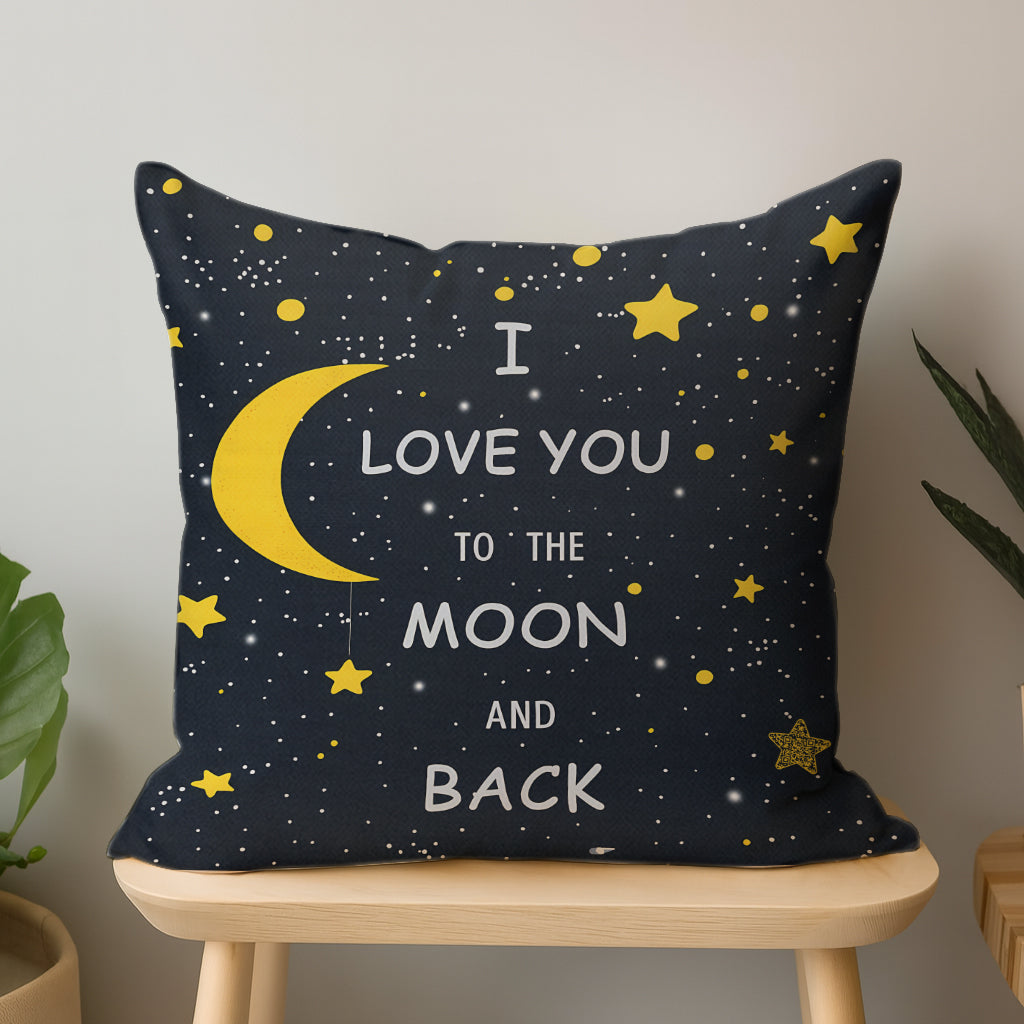 I Love You to the Moon and Back Interactive QR Throw Pillow Heartfelt Edition