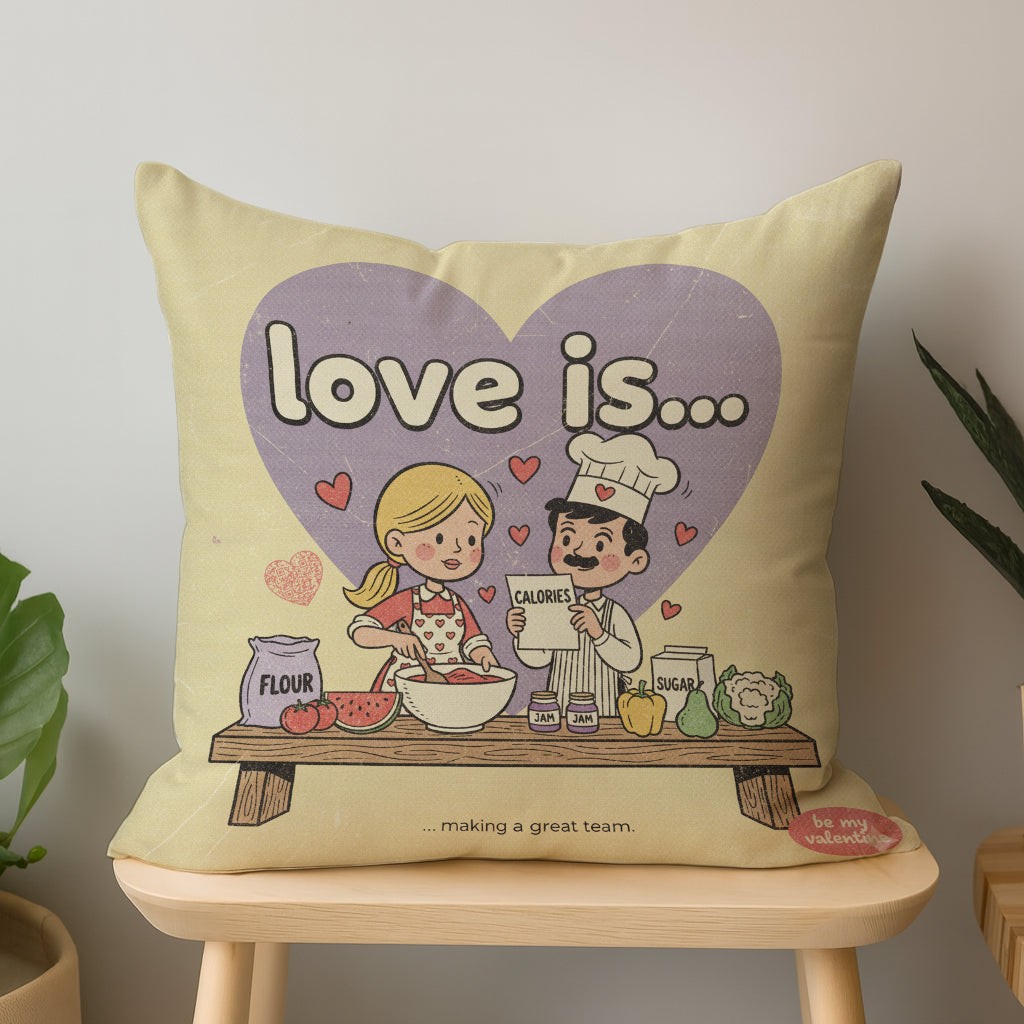 Love Is Making a Great Team Interactive QR Throw Pillow Heartfelt Edition