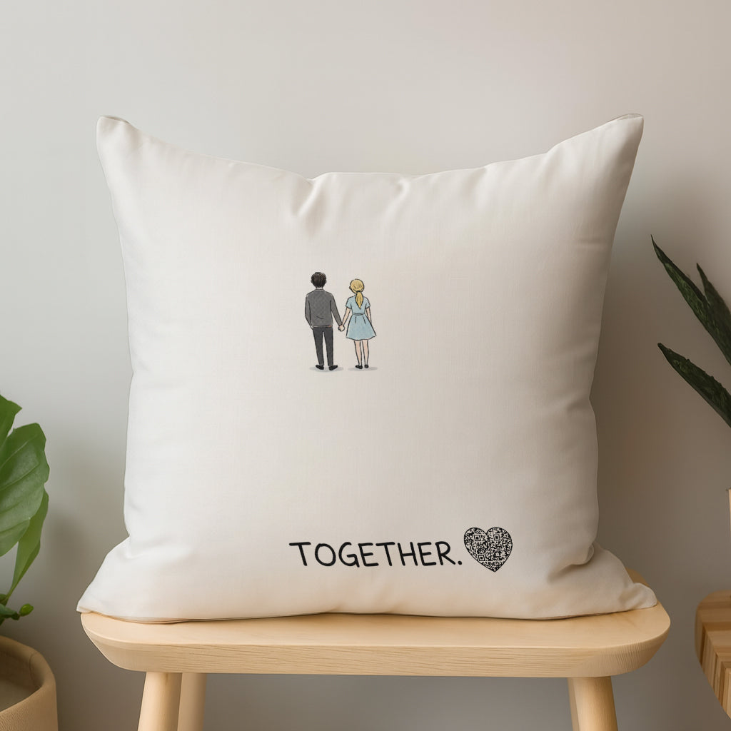 Together Interactive QR Throw Pillow Heartfelt Edition