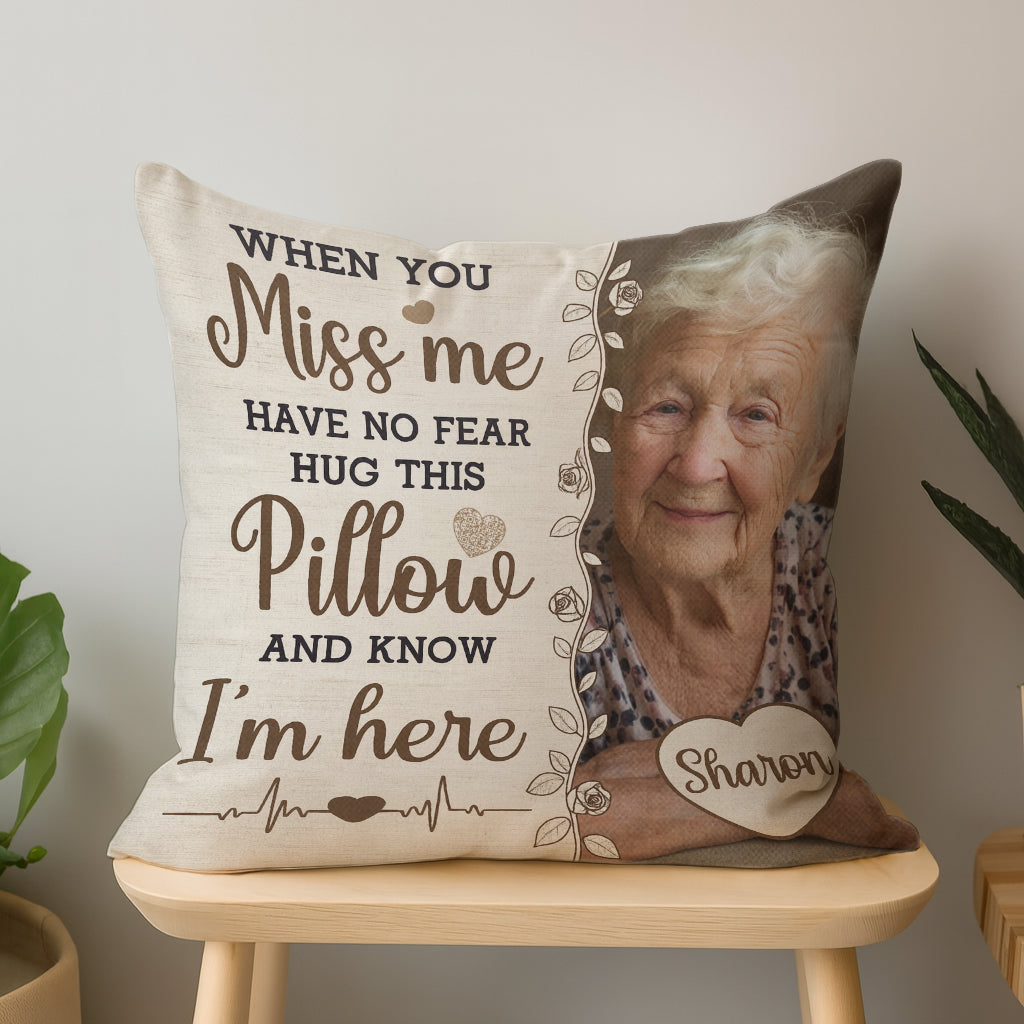 Hug This Pillow And Know I'm Here Interactive QR Throw Pillow Heartfelt Edition
