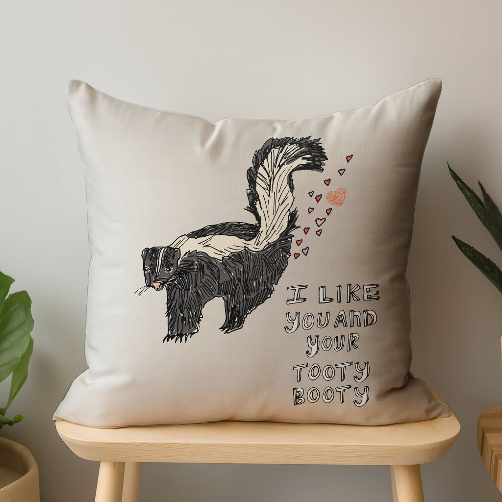 I Like You and Your Tooty Booty Interactive QR Throw Pillow Heartfelt Edition