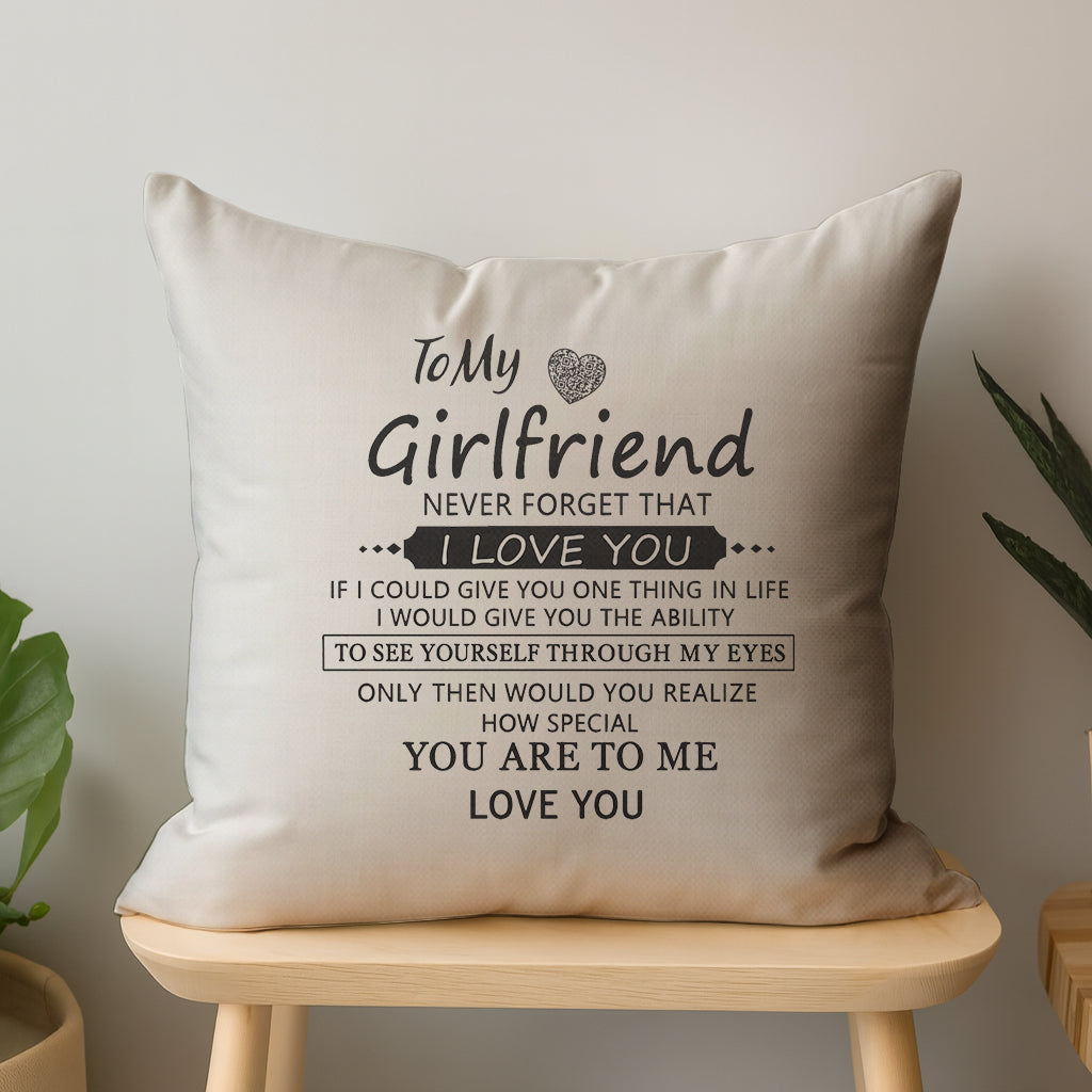 To My Girl Friend Interactive QR Throw Pillow Heartfelt Edition