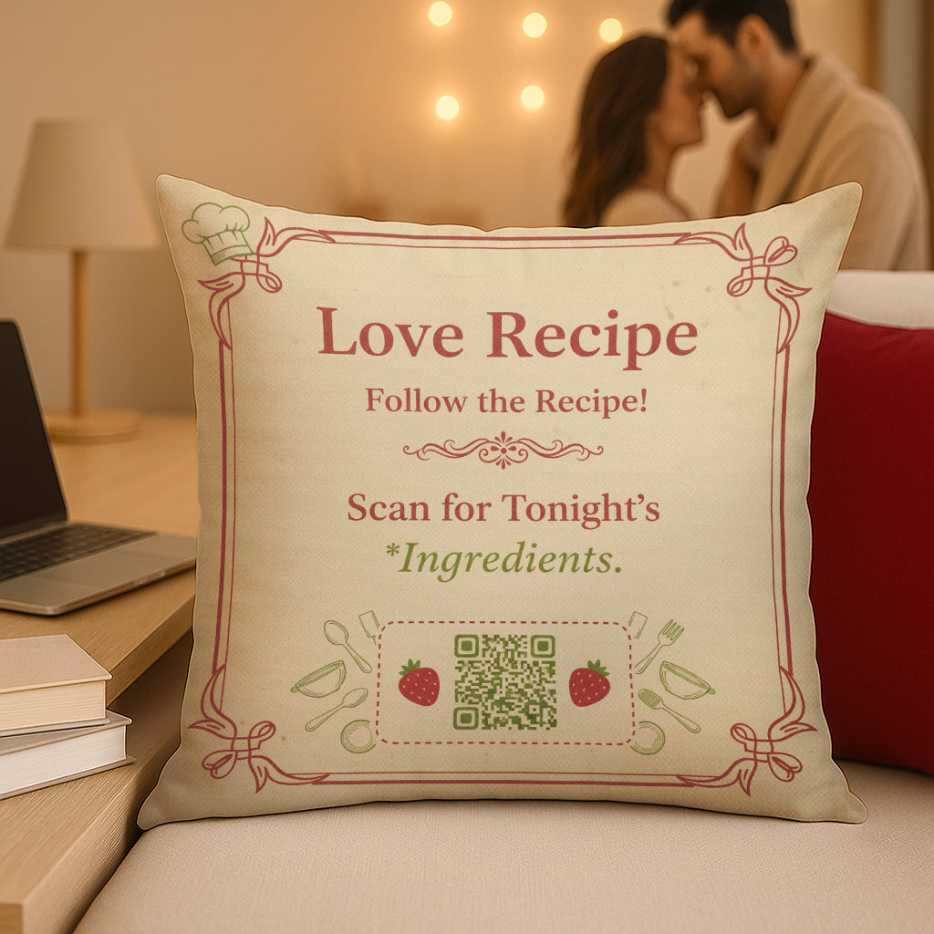 Love Recipe Interactive QR Throw Pillow Adventure Edition