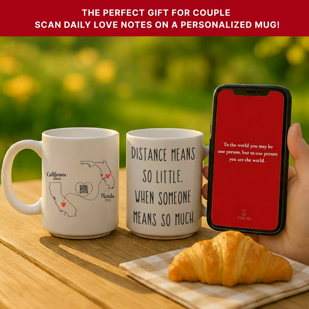 Personalized Long Distance Couple QR Mug