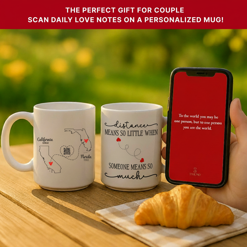 Customized Long Distance Couple QR Mug
