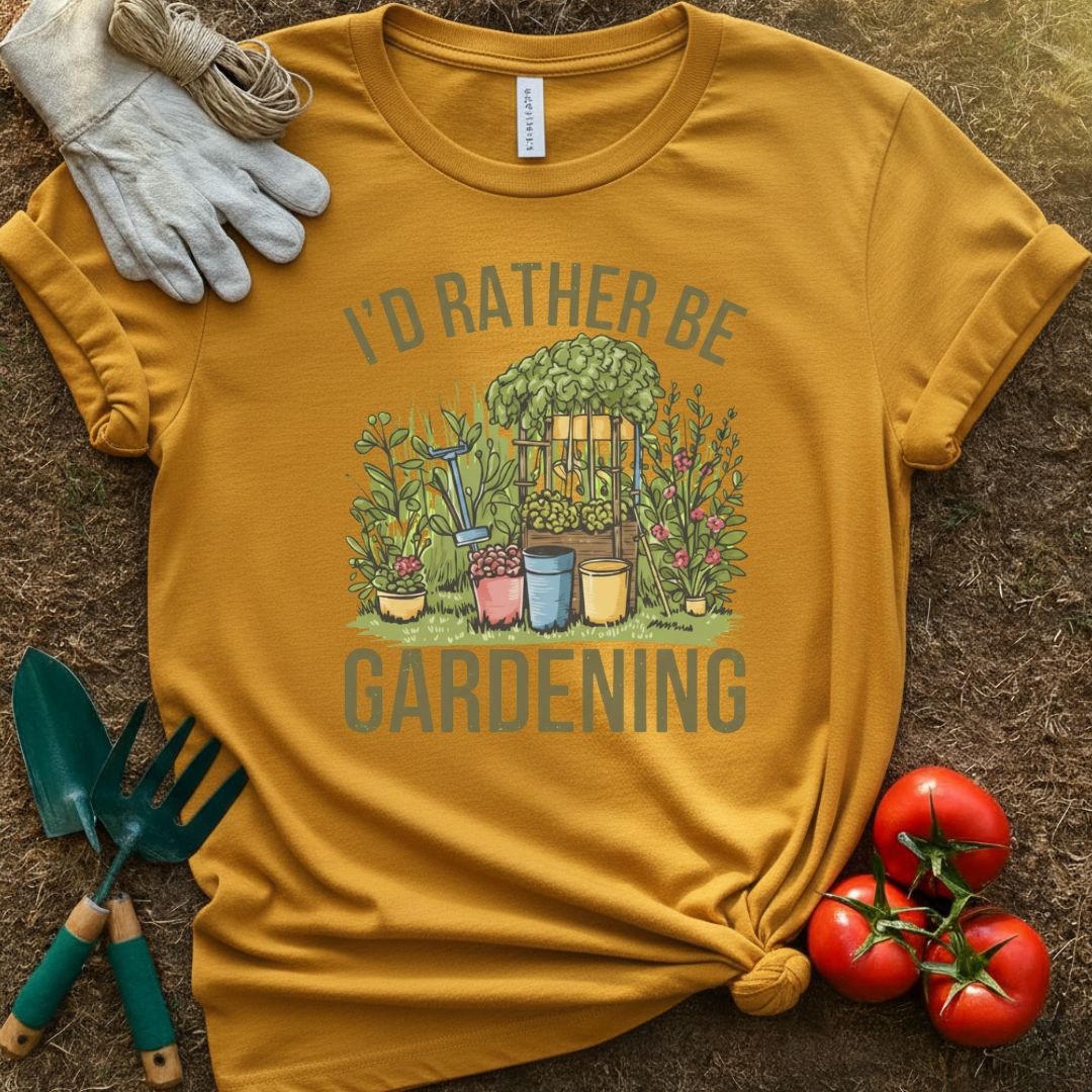 I'd Rather Be Gardening Shirt, T-Shirt for Gardeners & Plant Lovers