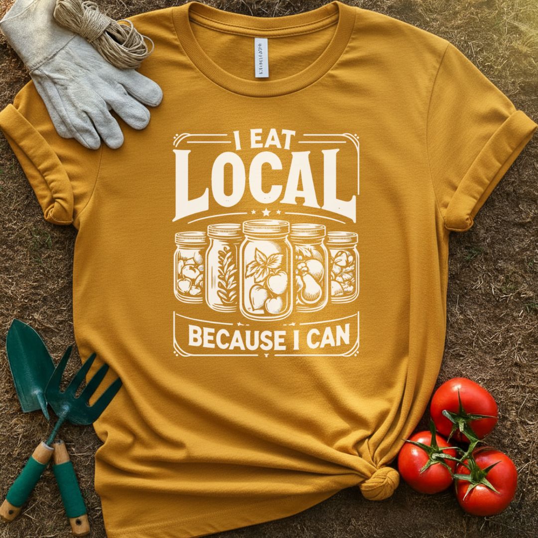 I Eat Local Because I Can Shirt, T-Shirt for Gardeners & Plant Lovers