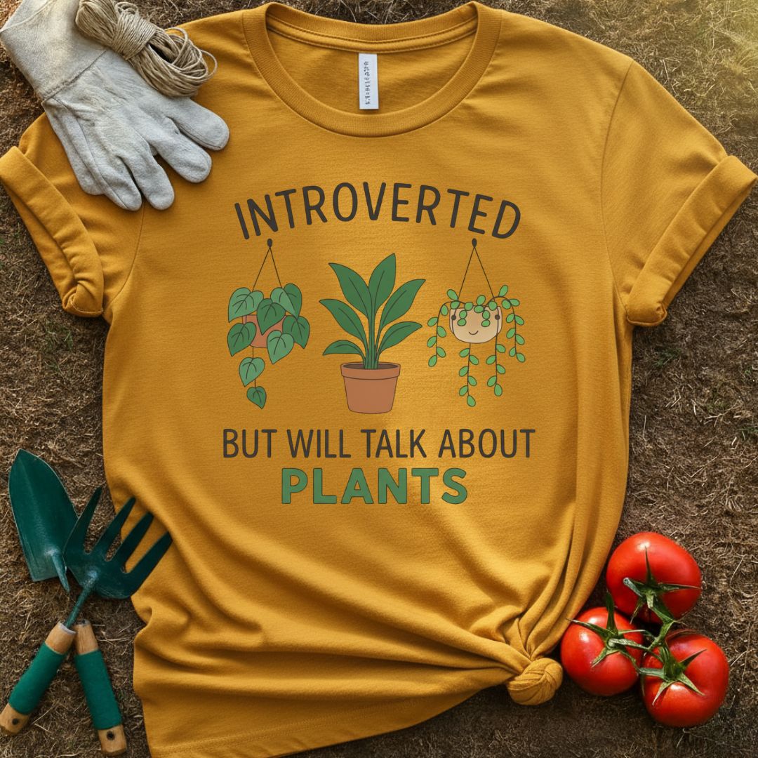 Introverted But Will Talk About Plants Shirt, T-Shirt for Gardeners & Plant Lovers