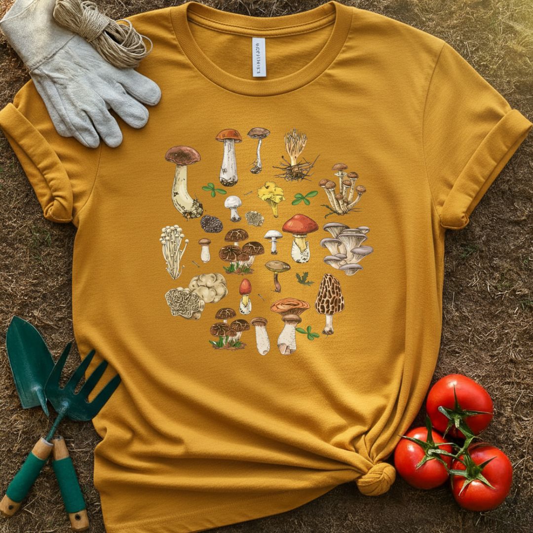 The Mushroom Species Shirt, T-Shirt for Gardeners & Plant Lovers