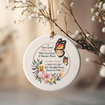 Butterfly Garden Ceramic Ornament for Nana – Personalized Floral Love and Memory Keepsake
