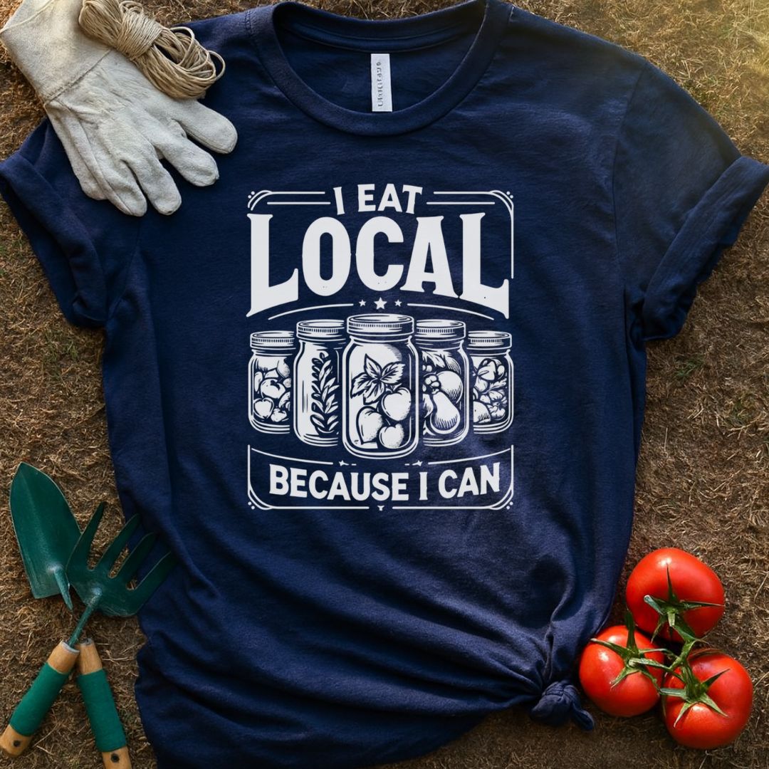 I Eat Local Because I Can Shirt, T-Shirt for Gardeners & Plant Lovers