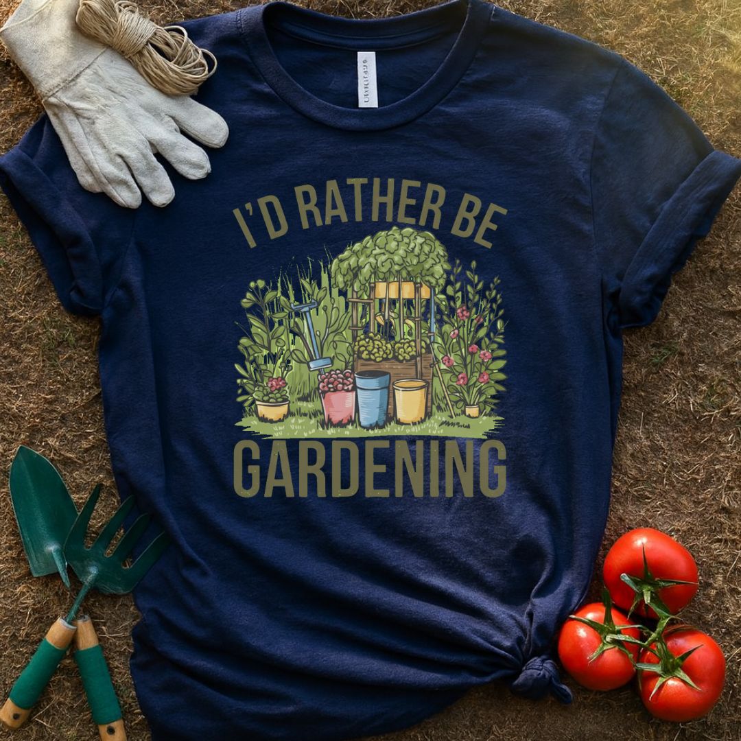 I'd Rather Be Gardening Shirt, T-Shirt for Gardeners & Plant Lovers
