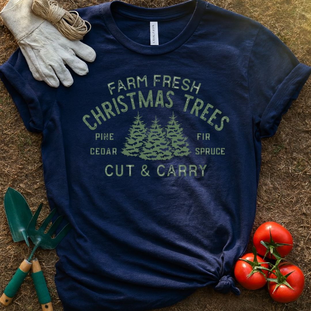 Farm Fresh Christmas Trees Shirt, T-Shirt for Gardeners & Plant Lovers