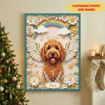 Custom Dog Loss Sympathy Gift - Layered 3D Paper Cut Dog Canvas Wall Art Keepsake
