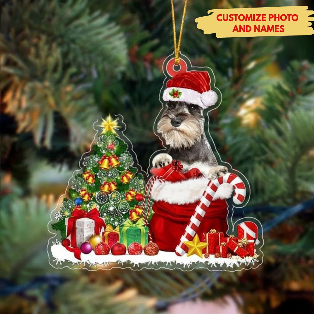 Custom Photo Dog Christmas Tree Ornament - Pet Loss Keepsake & Sympathy Gift