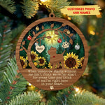 Memorial Sunflower Forest Ornament for Pet Lovers – Layered Wooden and Acrylic Keepsake