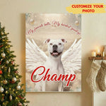 "Hardest Goodbye" Personalized Pet Memorial Canvas - Angel Dog Christmas Gift
