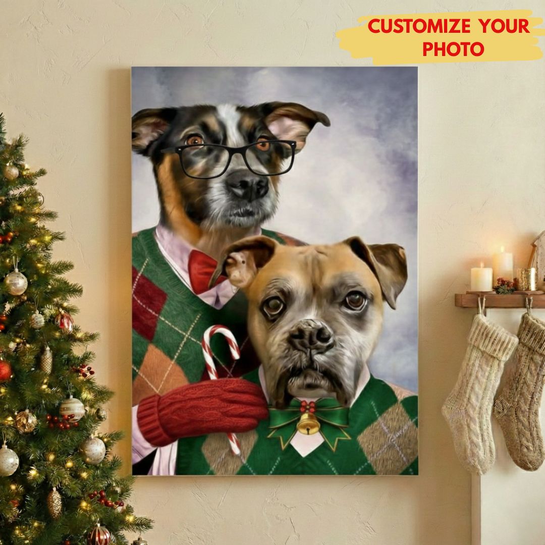 Personalized Dog Loss Keepsake - Humorous Christmas Photo Tribute Canvas