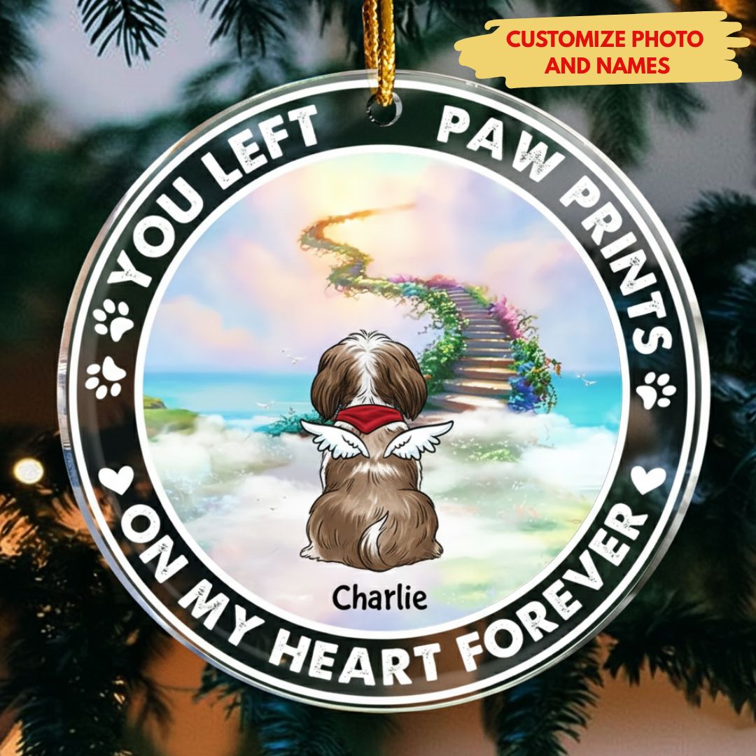 Memorial Rainbow Bridge Ornament for Pet Lovers – Custom Name Acrylic Keepsake