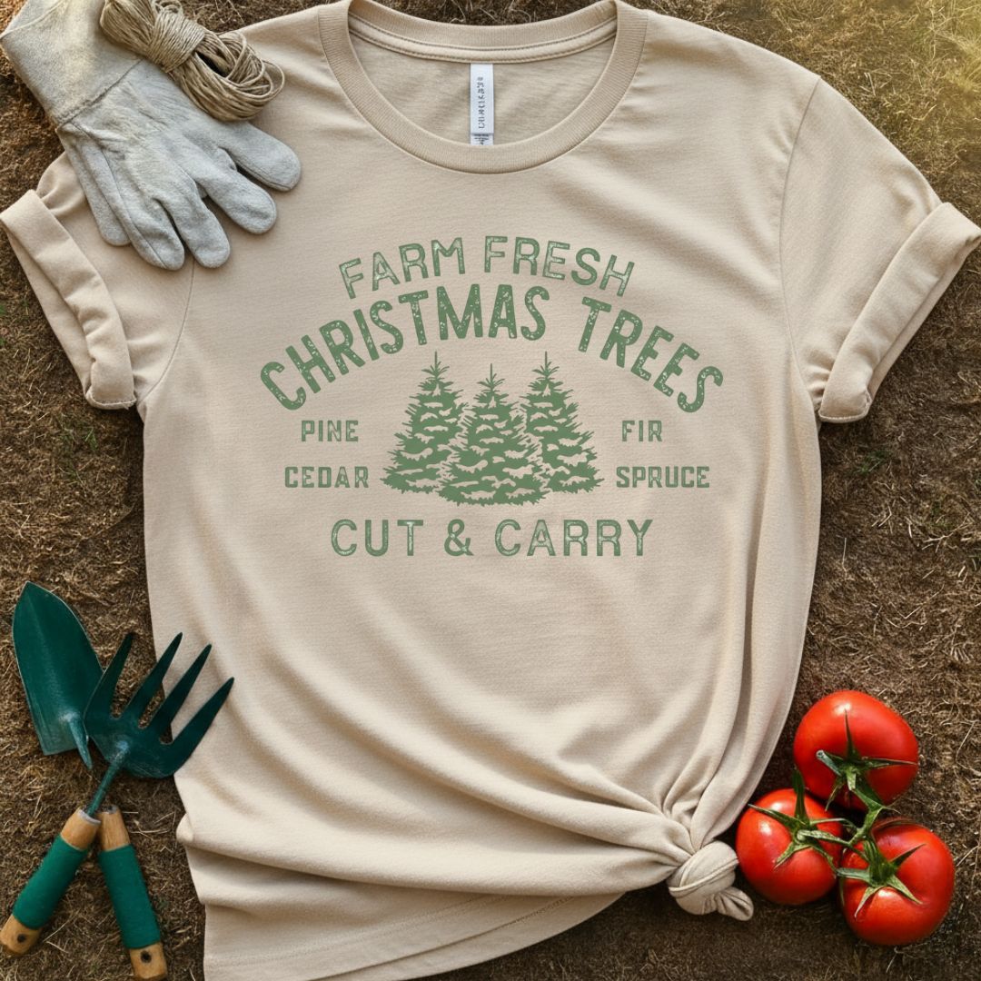 Farm Fresh Christmas Trees Shirt, T-Shirt for Gardeners & Plant Lovers