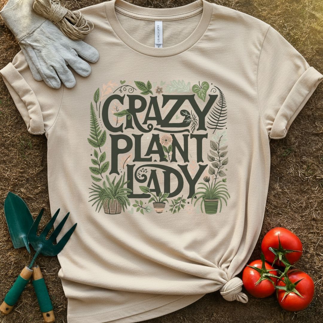 Crazy Plant Lady Shirt, T-Shirt for Gardeners & Plant Lovers