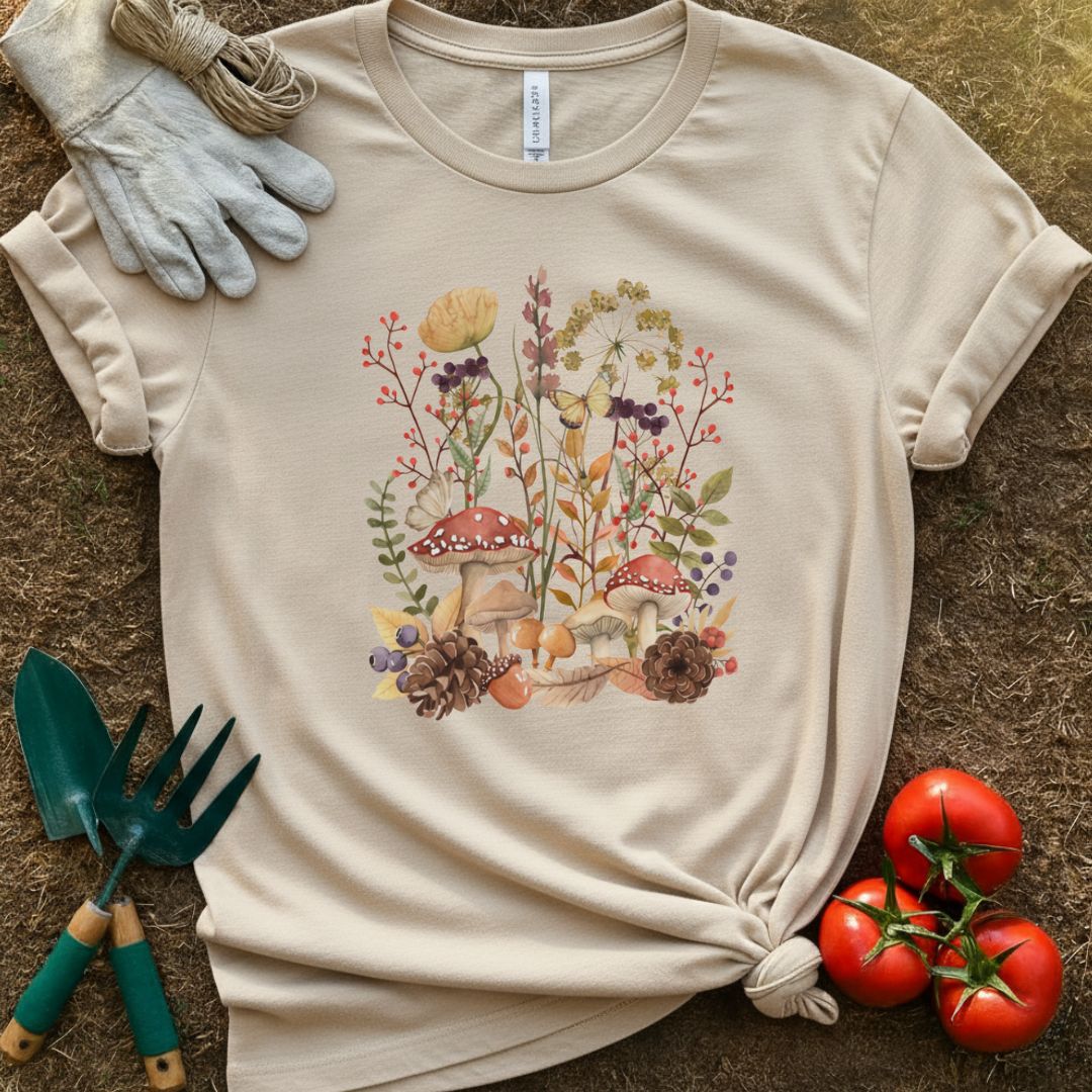 The Mushroom Forest Shirt, T-Shirt for Gardeners & Plant Lovers
