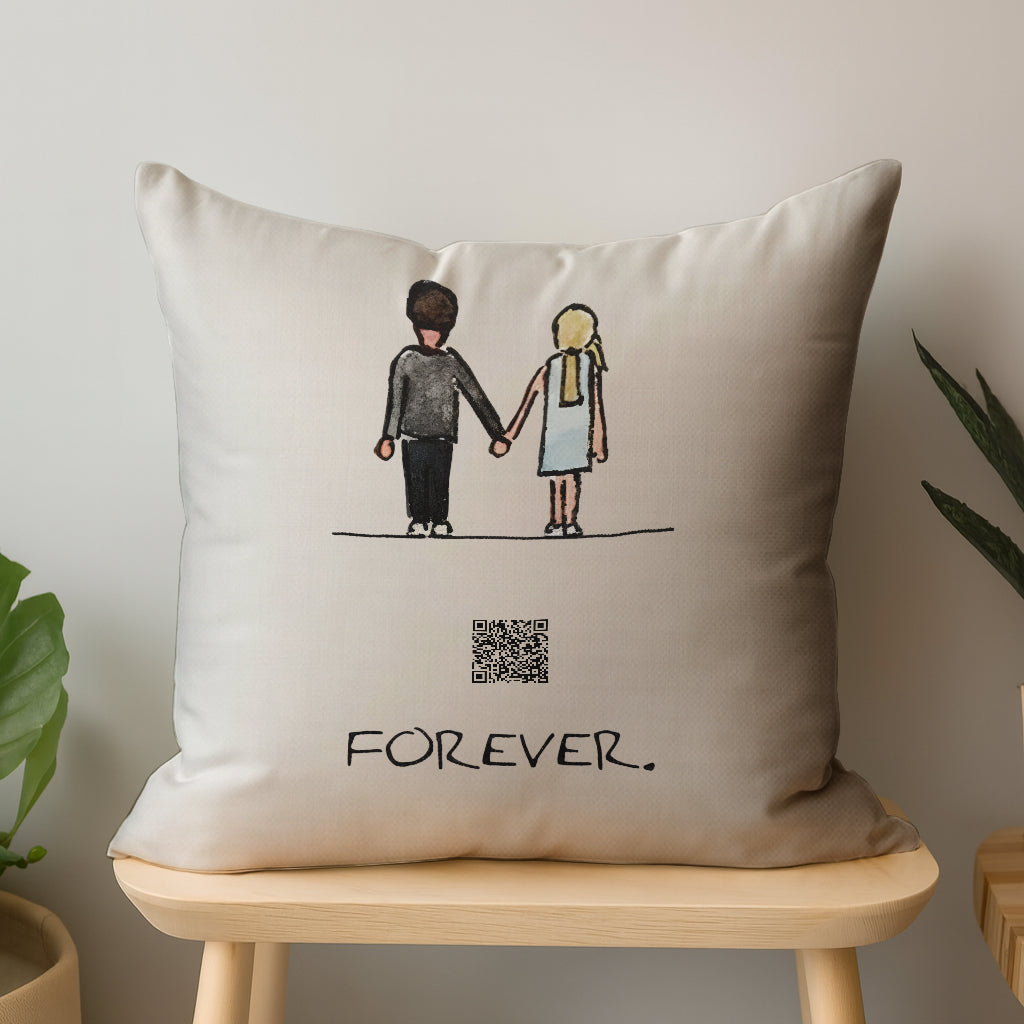Forever Interactive QR Throw Pillow Heartfelt Edition