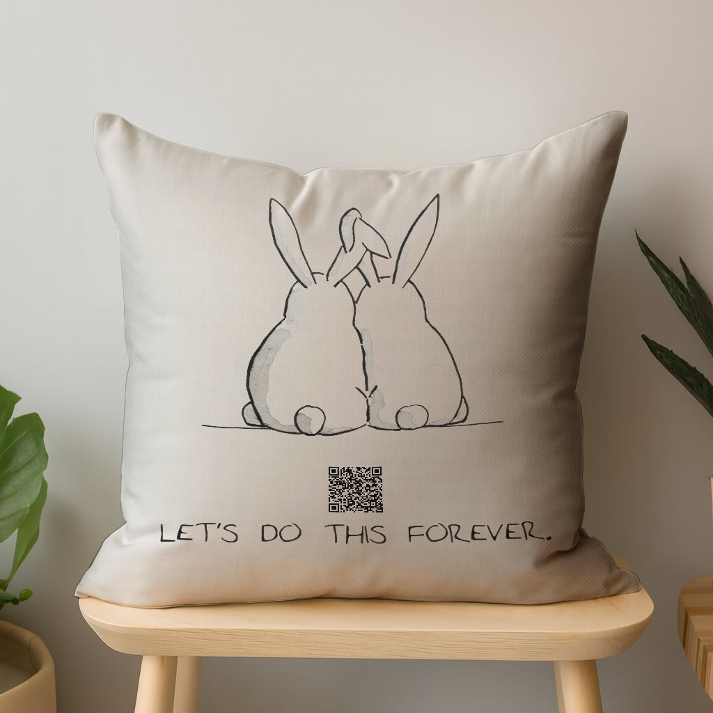 Let’s Do This Forever Interactive QR Throw Pillow Heartfelt Edition
