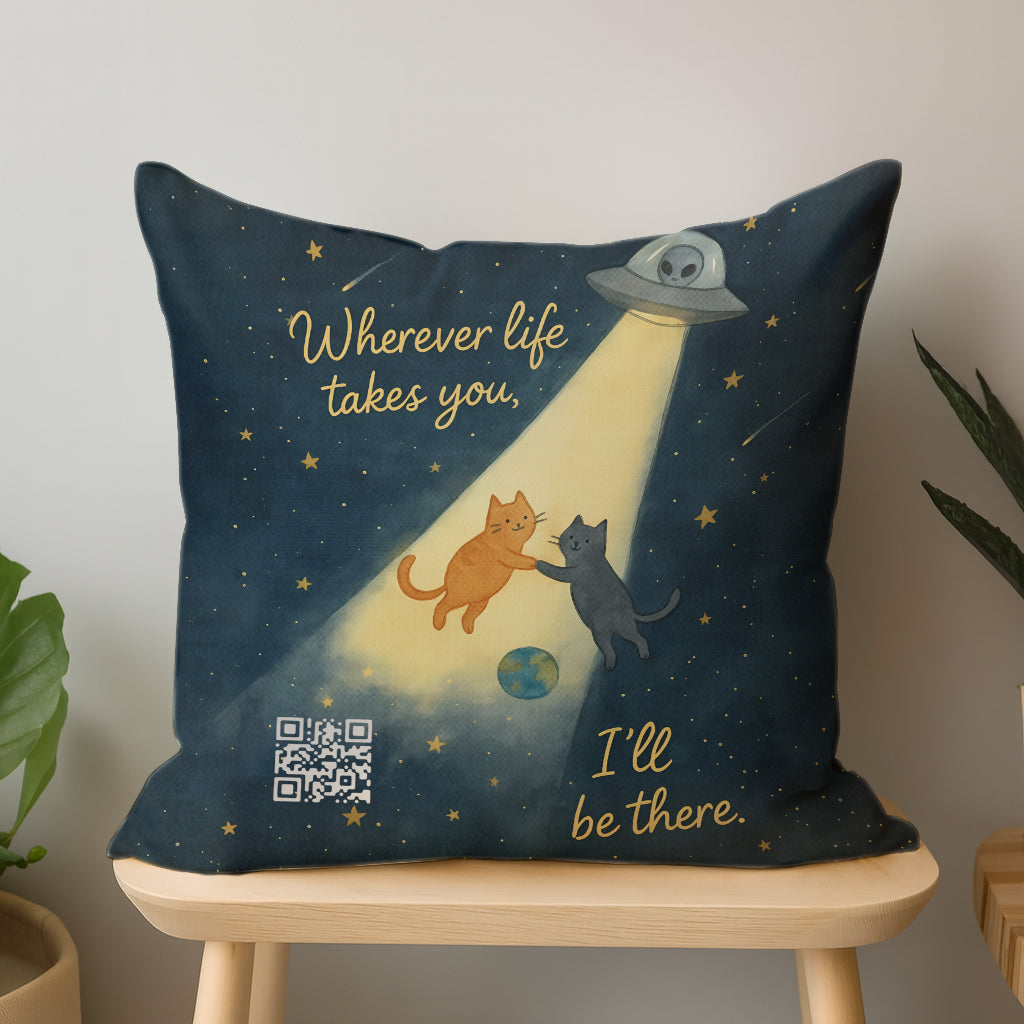 Wherever Life Takes You Interactive QR Throw Pillow Heartfelt Edition