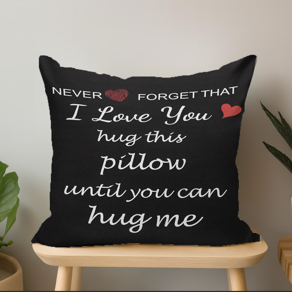 Love Hug Quote Interactive QR Throw Pillow Heartfelt Edition