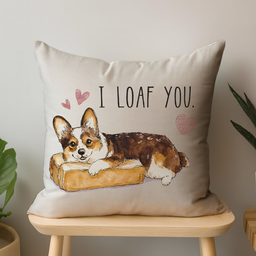 I LOAF YOU Interactive QR Throw Pillow Heartfelt Edition