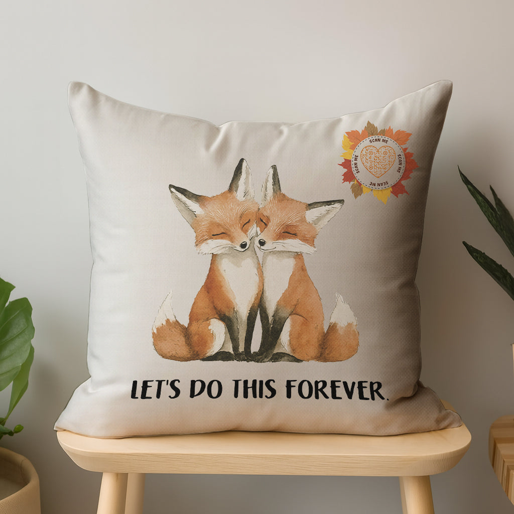 Let's Do This Forever Interactive QR Throw Pillow Heartfelt Edition
