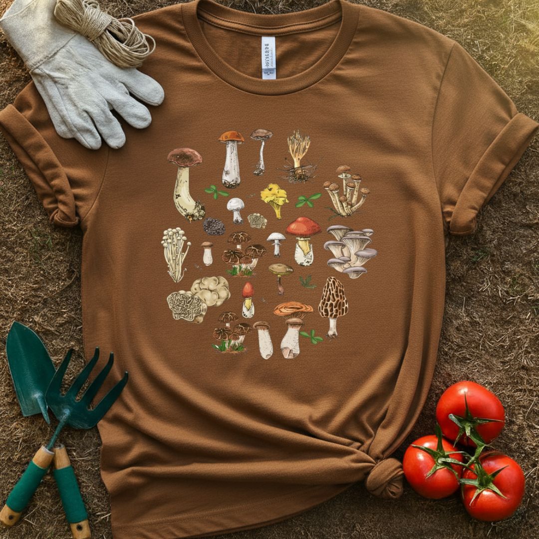 The Mushroom Species Shirt, T-Shirt for Gardeners & Plant Lovers