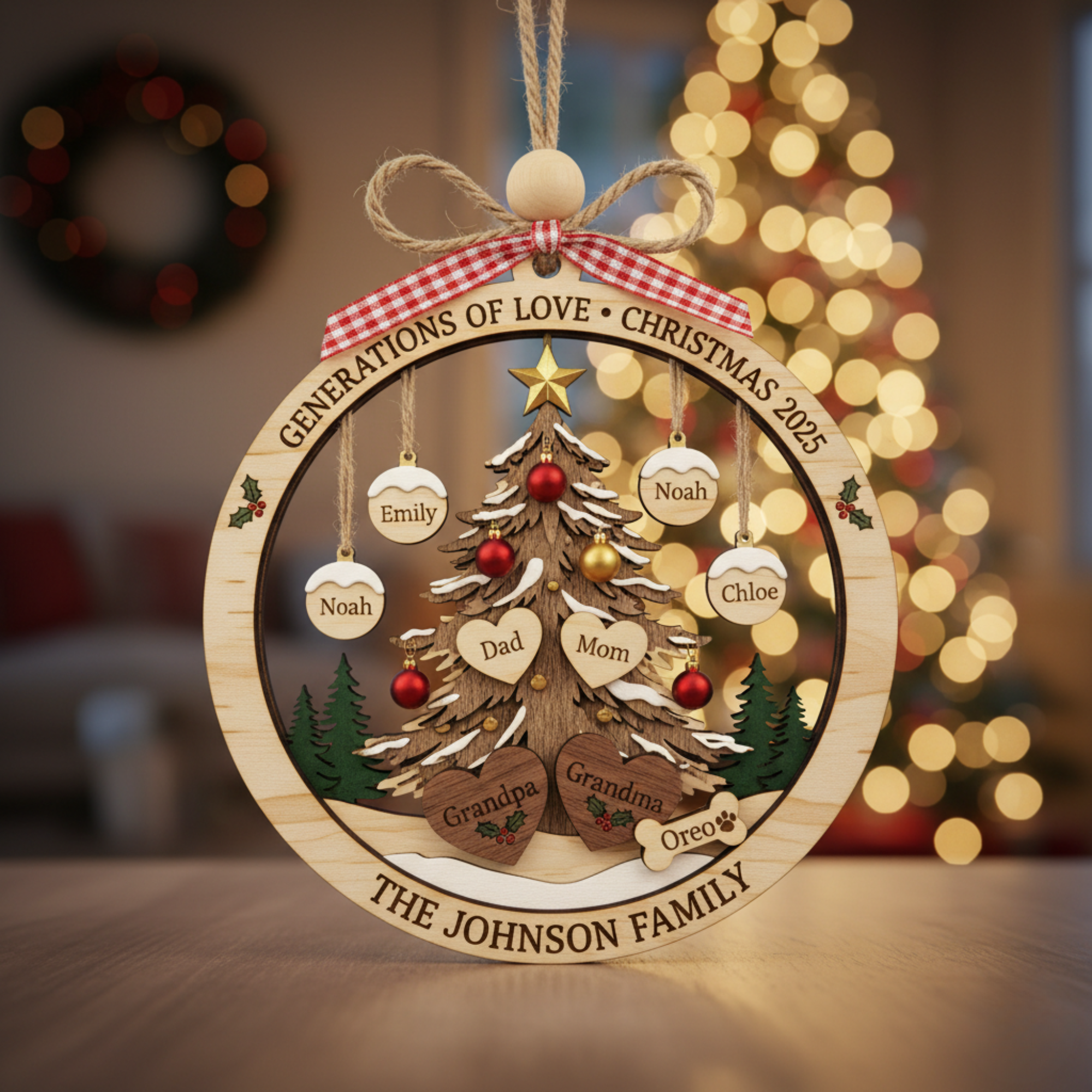 Personalized Family Christmas Tree Ornament