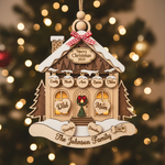 Personalized Family House Christmas 3 Layered Wooden Ornament