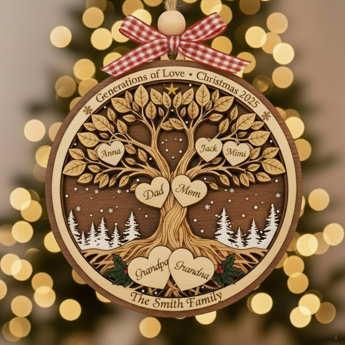 Personalized Family Tree Christmas Ornament