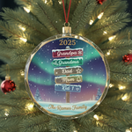 Northern Lights Family Personalized Glass Ornament