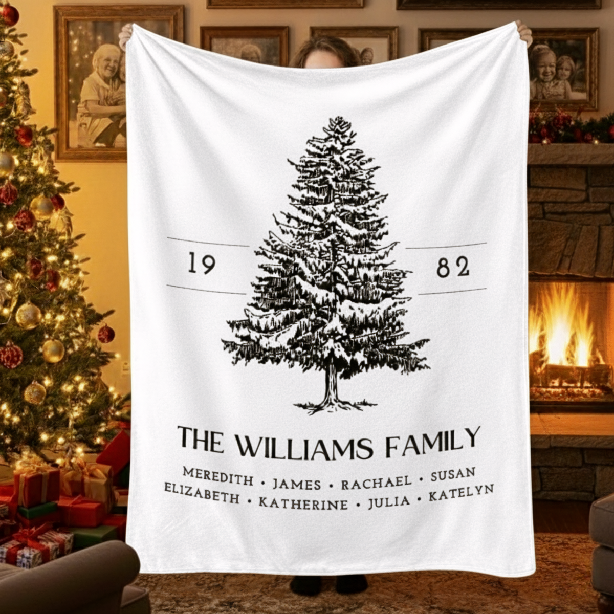 Our Family Tree Personalized Multigeneration Blanket