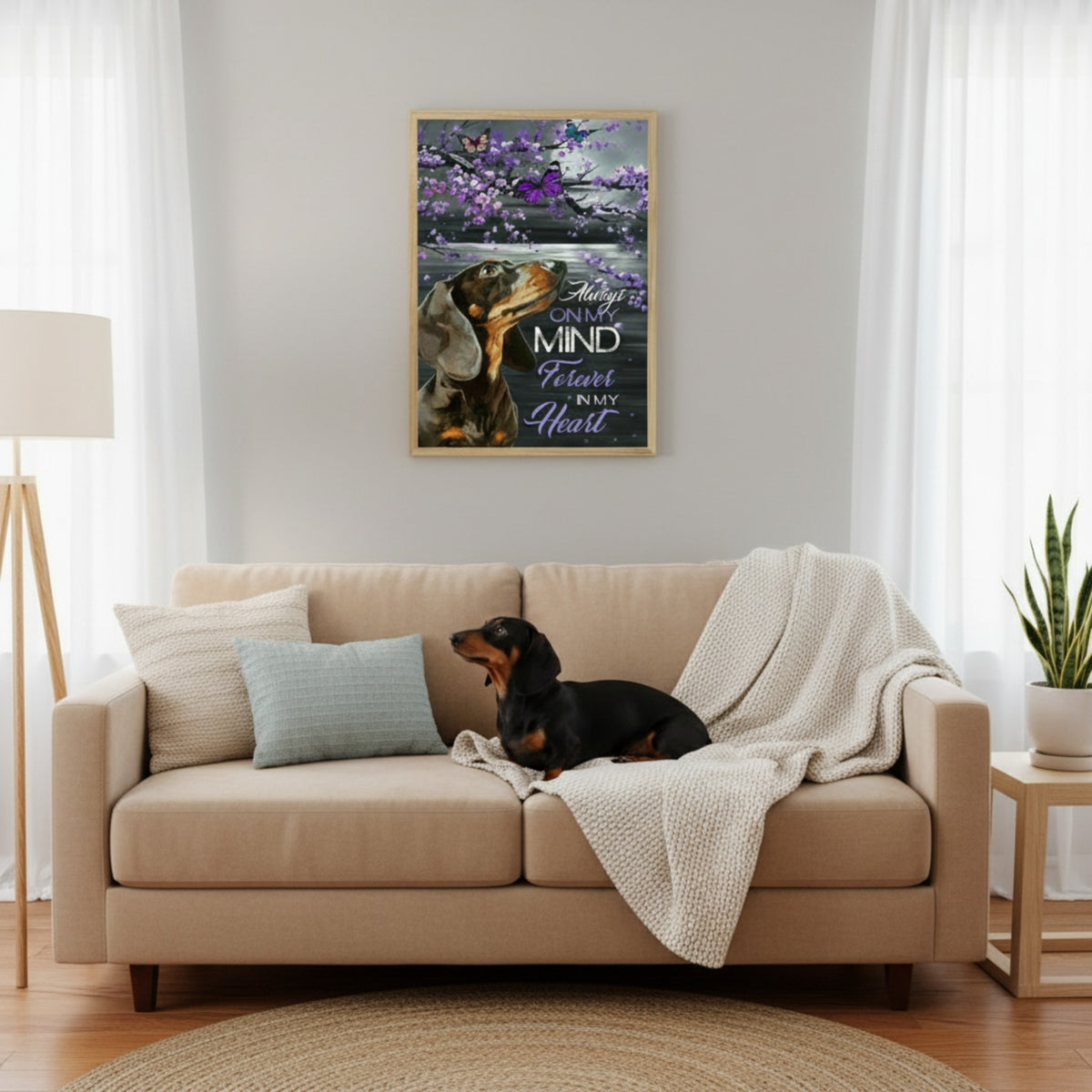 Always On My Mind Forever In My Heart Pet Memorial Canvas