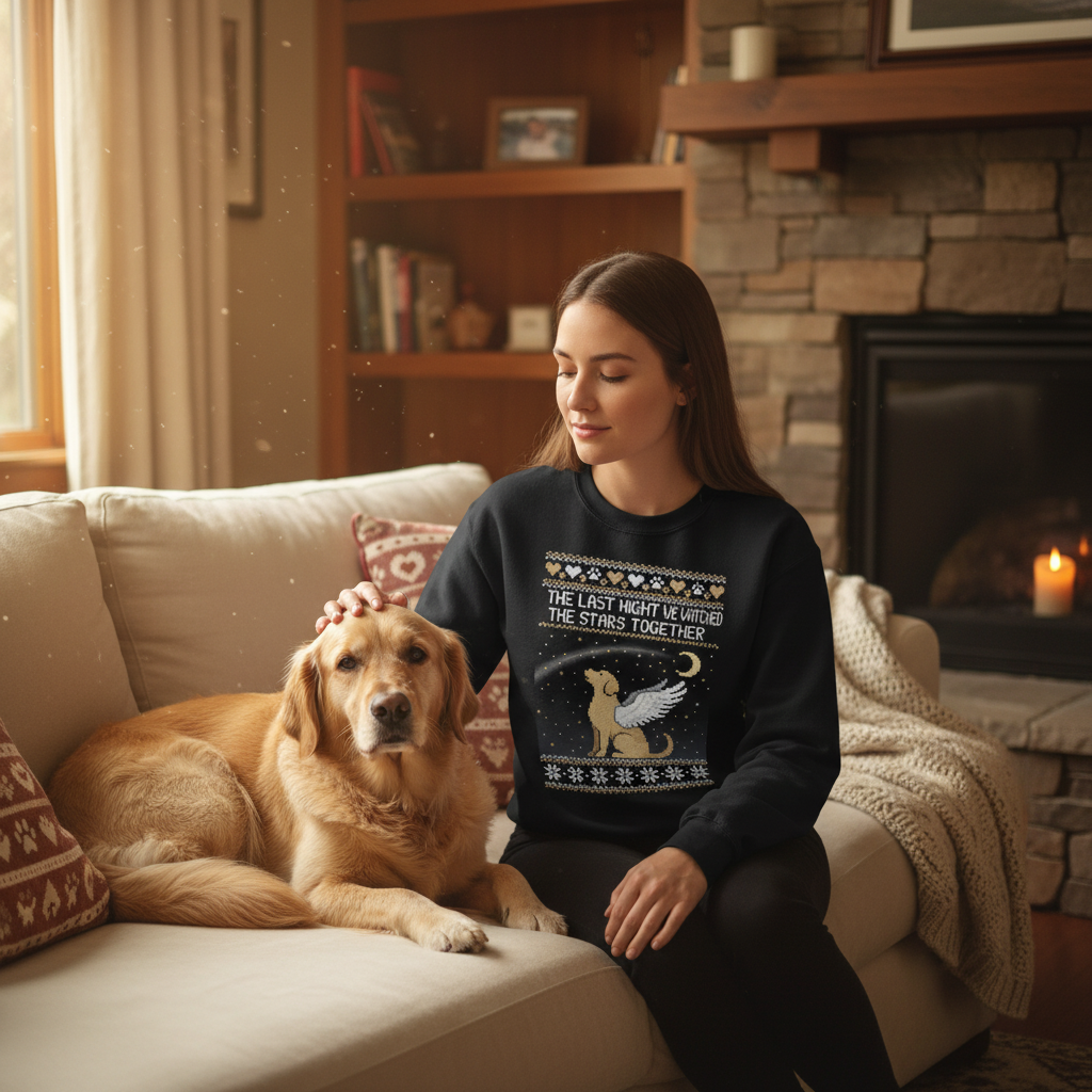 Angel Dog Memorial Ugly Sweatshirt for Grieving Owners
