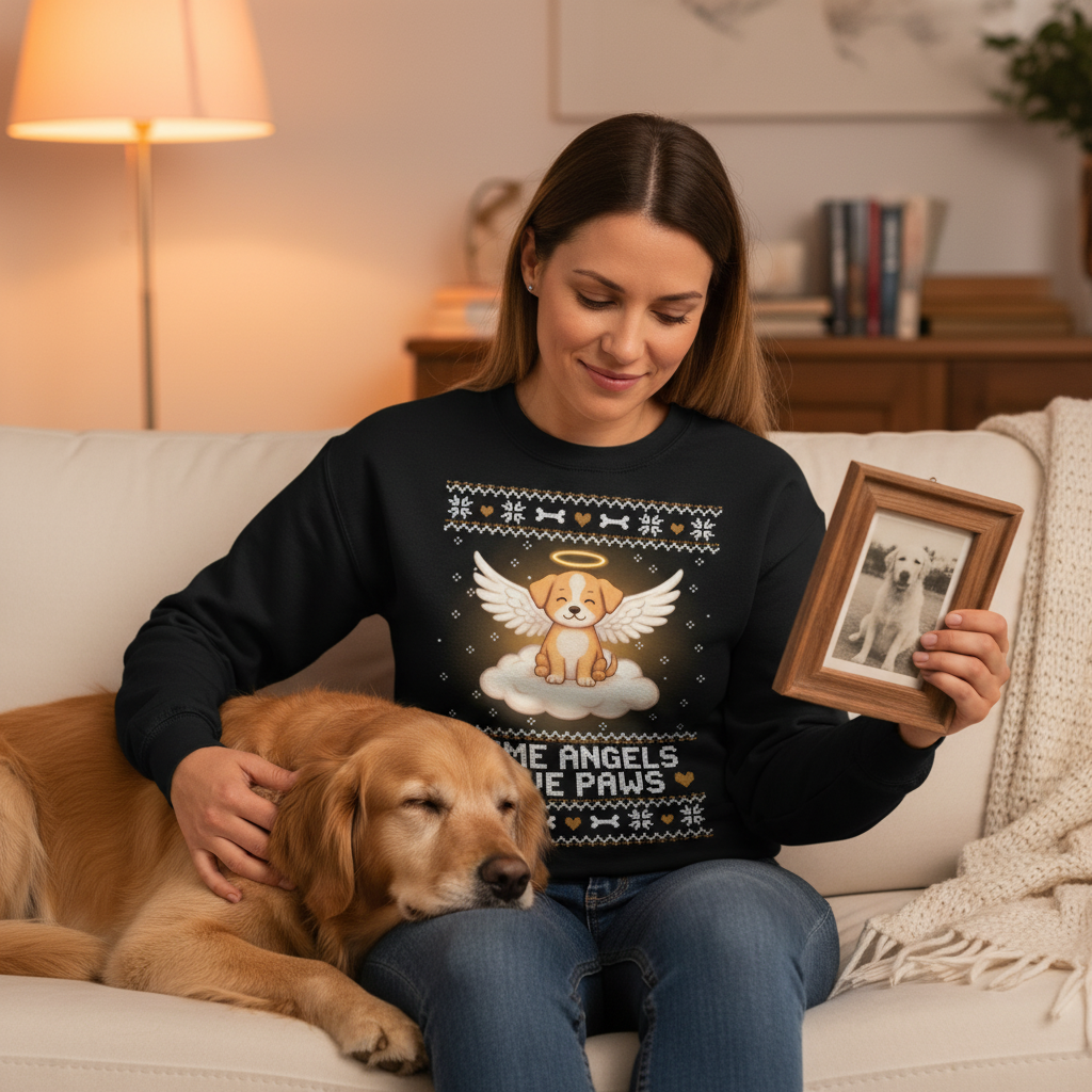 Angel Dog Memorial Ugly Sweatshirt for Pet Lovers