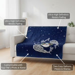 "I'm Always With You" Personalized Pet Memorial Blanket - Custom Angel Wings Photo