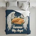 "Forever My Angel" Personalized Pet Memorial Blanket - Giant Angel Wings Throw