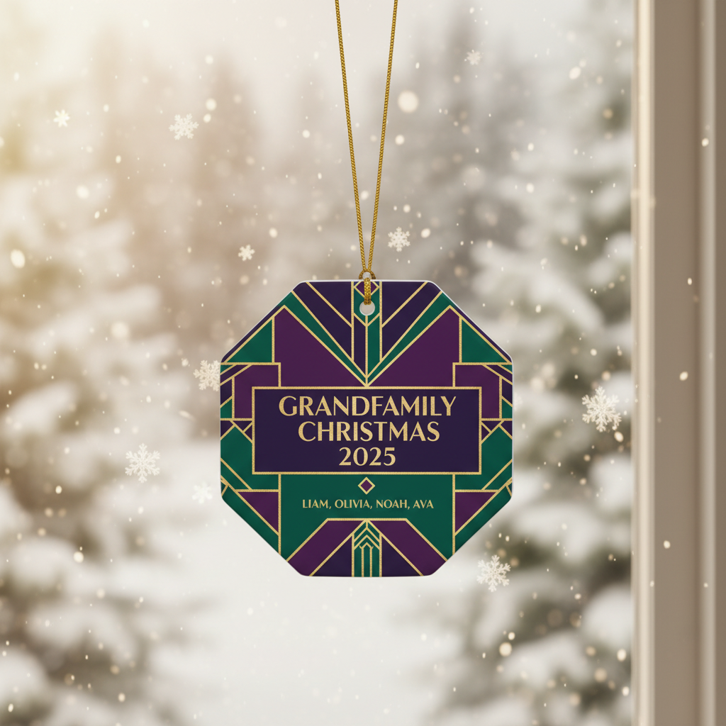 Art Deco Grandfamily Personalized Ornament