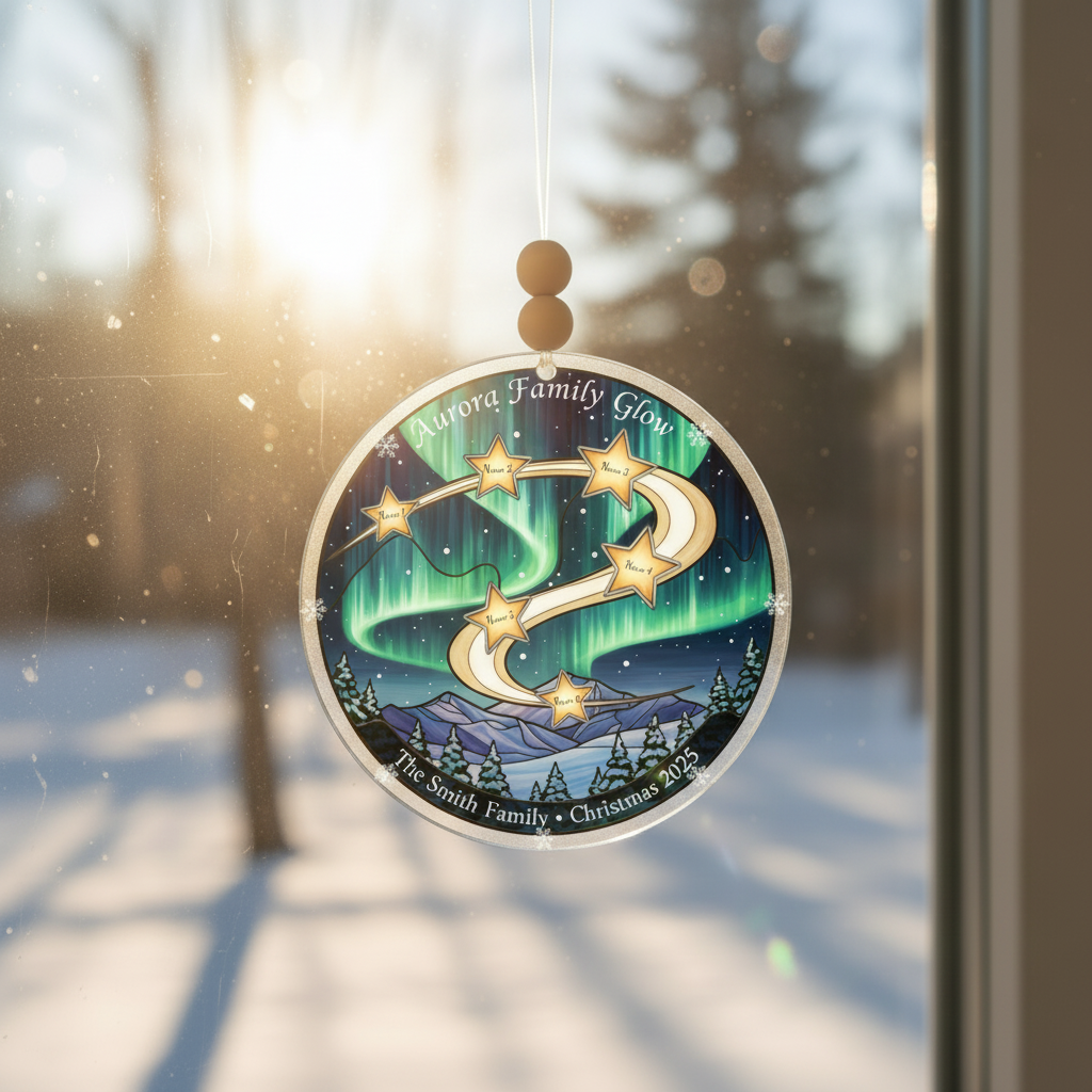 Aurora Lights Personalized Family Acrylic Ornament